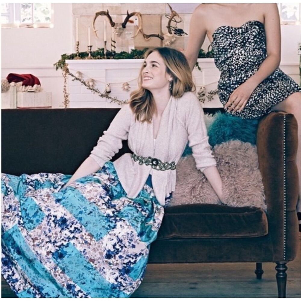 NWOT VIRAL Anthropologie Moulinette Soeurs Novella Ball Gown Maxi Skirt Sz 6p, $